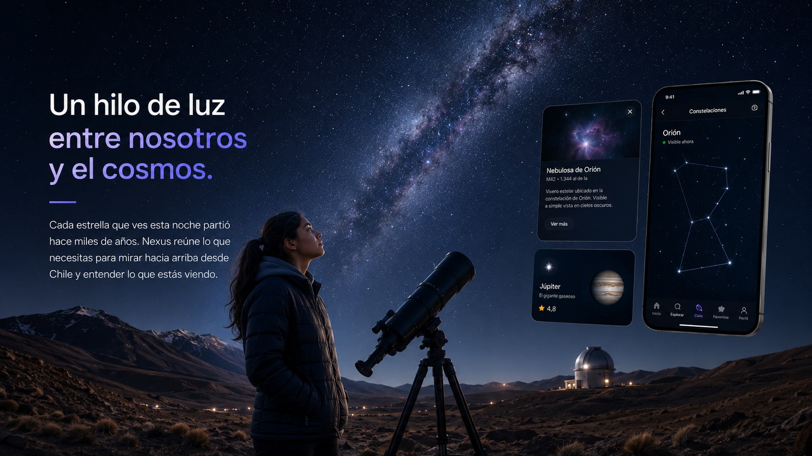 Un hilo de luz entre nosotros y el cosmos: observando el cielo con un telescopio desde Chile